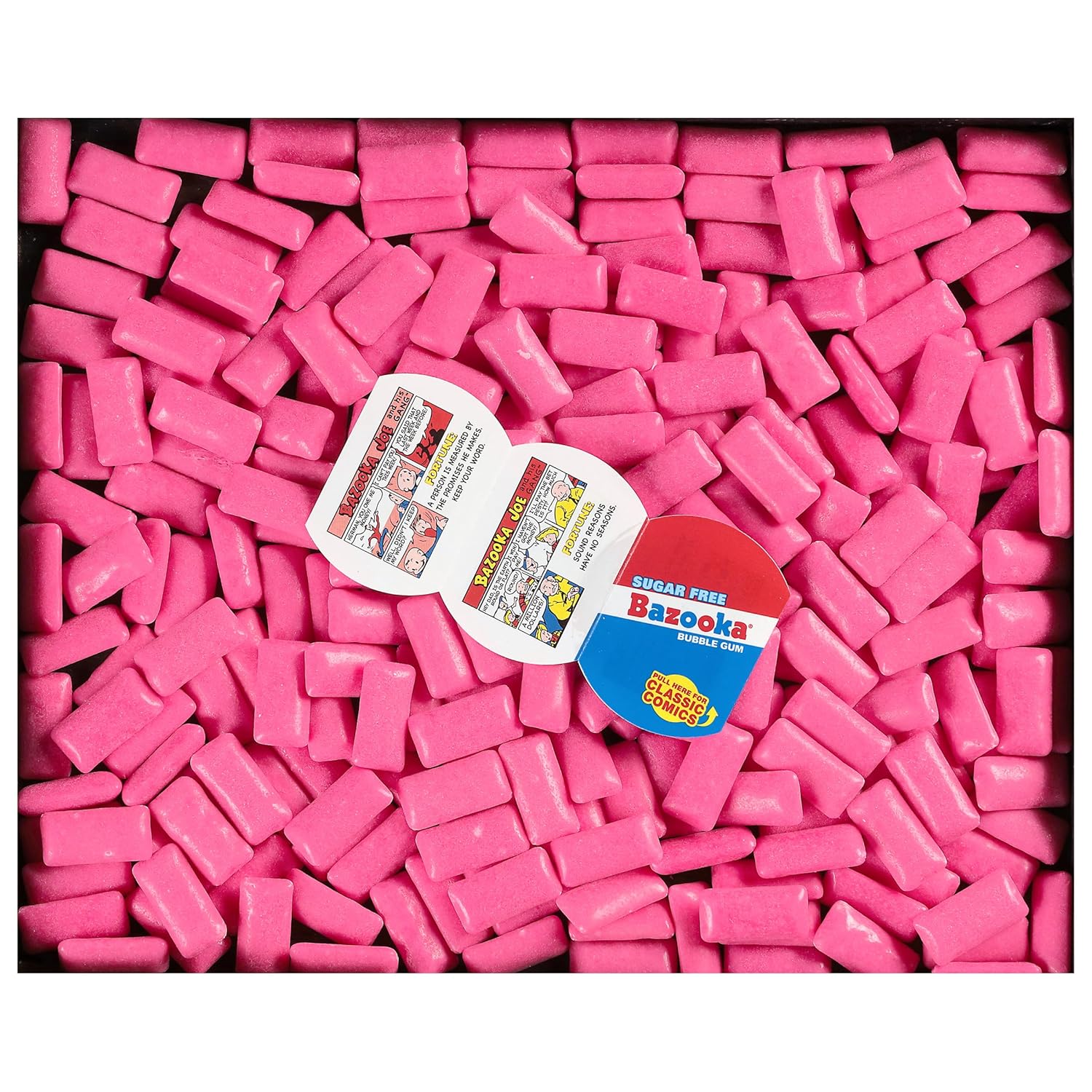 Bazooka Bubble Gum Sugar-Free Chewing Gum Pellets, Bulk Gum in Resealable Bag, 120 Ct in Original Pink Flavor, Sugar Free Bulk, Baseball Party Favors, Nostalgic 90s Candy - Image 4