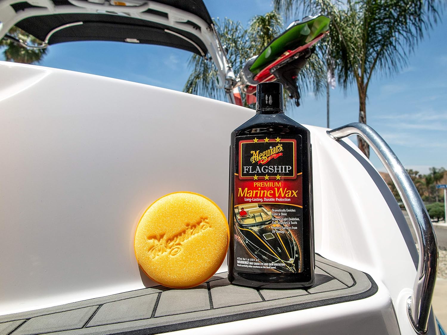 Meguiar's Flagship Premium Marine Wax M6316 - Synthetic RV and Boat - Durable Fiberglass and Gel Coat Protection for a Long-Lasting Shine - Professional-Grade with UV Protection, 16 Oz Liquid - Image 4