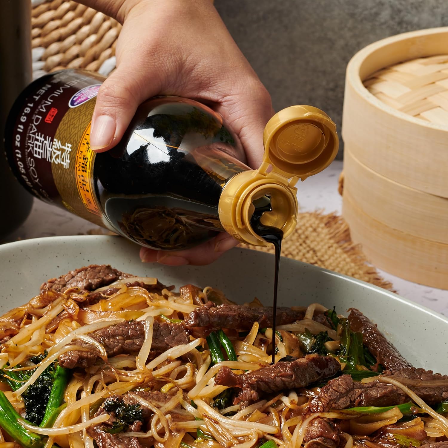 Lee Kum Kee Premium Dark Soy Sauce (16.9 oz - 1 Pack), Full-Bodied Naturally Brewed Soy Sauce, Non GMO Soybeans, Vegan, No MSG, Best for Adding Natural Colors to Stews, Gravies, Braised Dishes & Stir-Fried Noodles - Image 8
