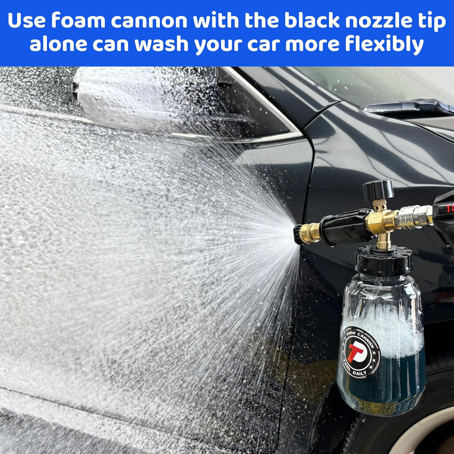 Tool Daily Undercarriage Pressure Washer Attachment 16 Inch, Dual-Function Undercarriage Cleaner with 1-Liter Foam Cannon, Under Car Wash Water Broom with 3 Pieces Extension Wand, 3600 PSI - Image 7
