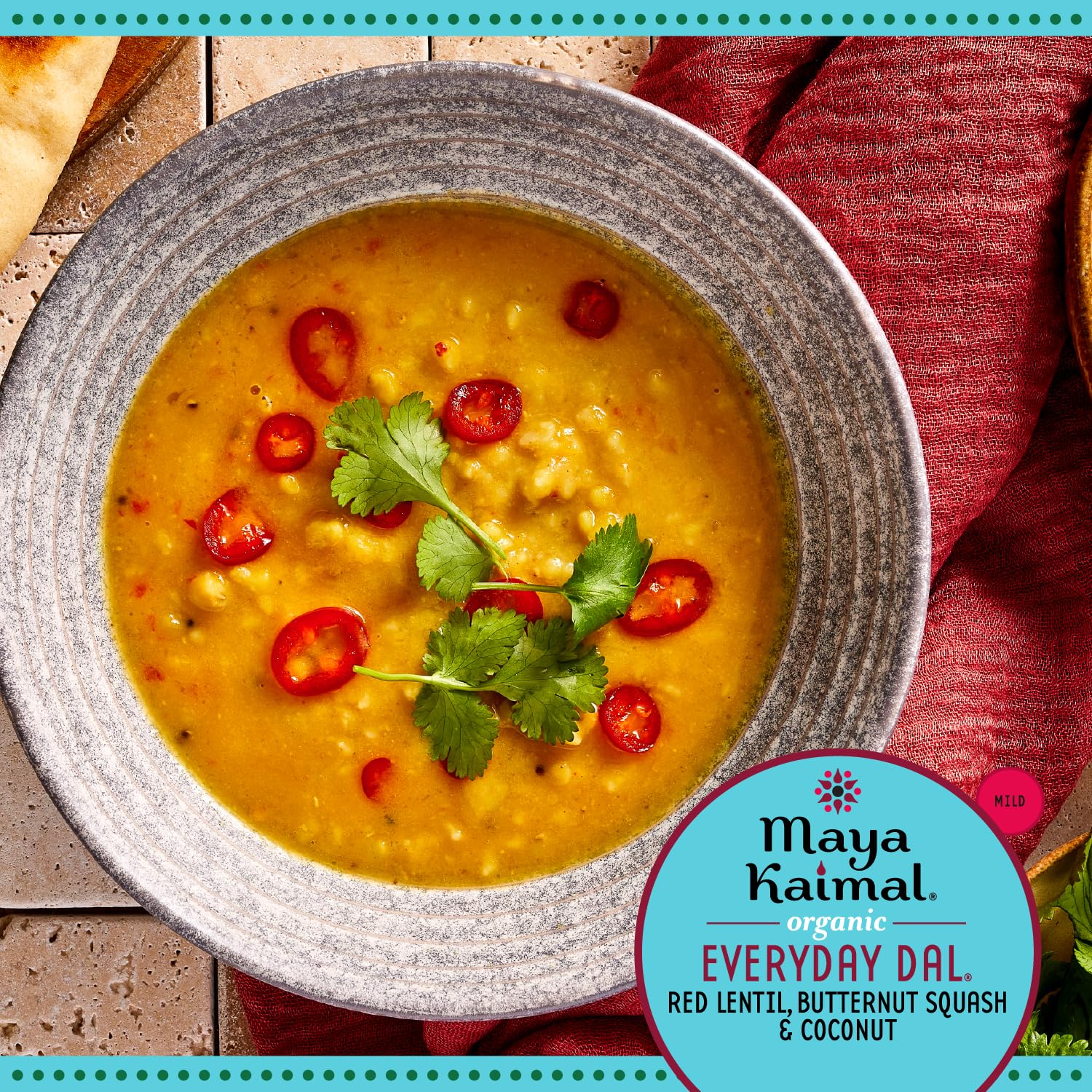 Maya Kaimal Organic Indian Foods | Red Lentil Everyday Dal | 10oz (PACK of 12) | Microwaveable, Ready to Eat, Fully Cooked with Butternut Squash and Coconut | Vegan, Ready to Eat - Image 3