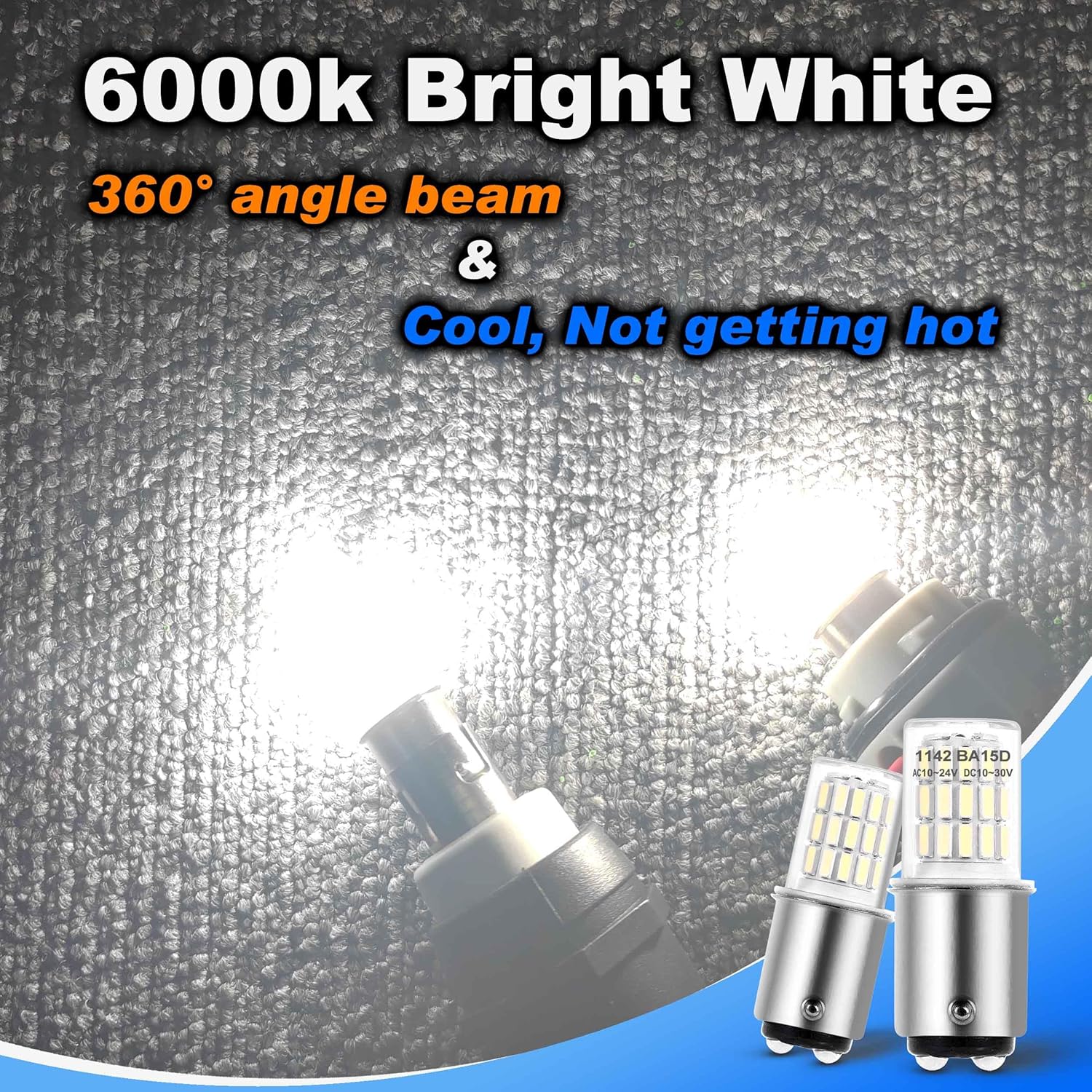 Heifymi BA15D 12V, 1076 1142 1176 S8 1004 90 LED Bright White 6000K, 3W DC Bayonet Bulb Double Contact for RV Camper Trailer Boat Interior Marine Lights,3 Pack - Image 2