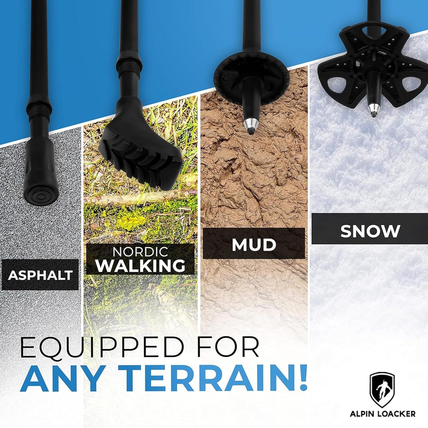 ALPIN LOACKER Collapsible Trekking Poles for Hiking I Carbon or Aluminum Hiking Poles Ultra Lightweight I Adjustable Trekking Poles for Women and Men with Cork Grip - Image 5