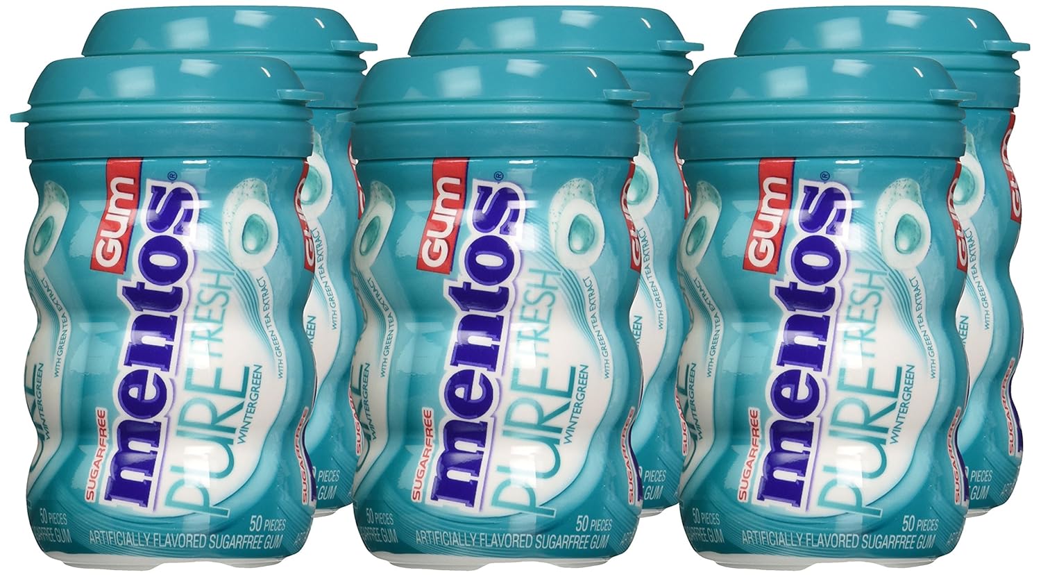 Mentos Pure Fresh Sugar-Free Chewing Gum with Xylitol, Wintergreen, Bulk, 50 Count (Pack of 6) - Image 6
