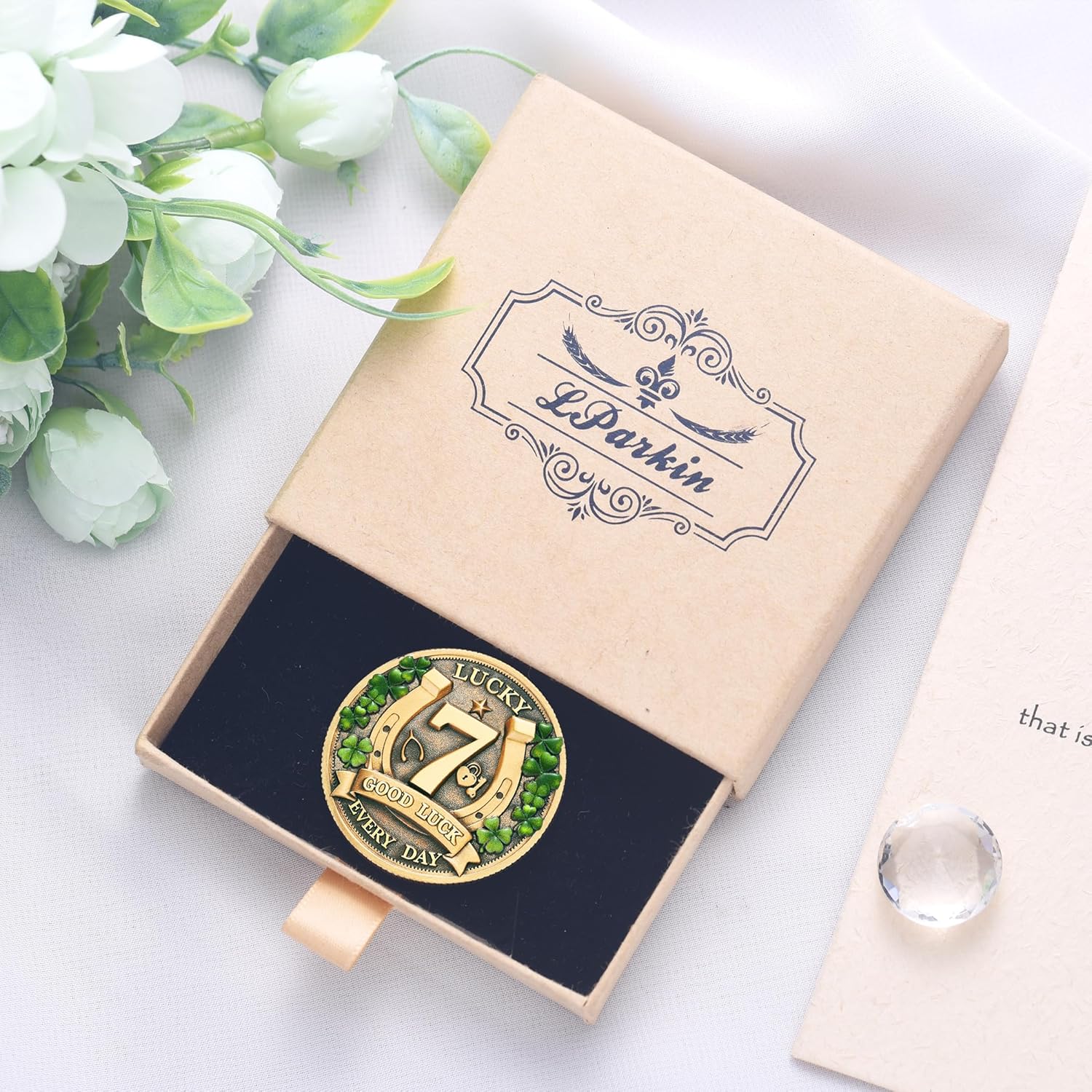 LParkin Amuletos de Proteccion y Buena Suerte Lucky Coin for Lottery Scratcher | Four Leaf Clover & Elephant Eagle Motivational Charm - Prosperity, Success & Good Luck Token - Image 8