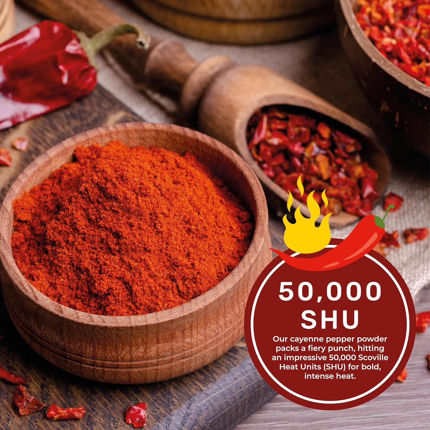 Cayenne Pepper Powder 16oz Jar - 50,000 SHU, Gluten Free, All Natural Red Pepper, Garden Wildlife Natural Pest Control by Spicy World - Image 5