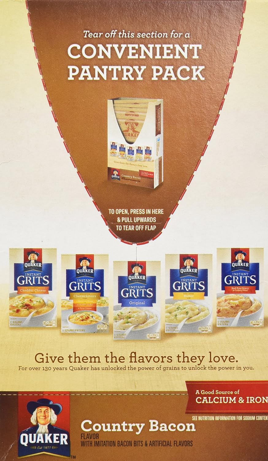 Quaker Country Bacon Flavor Instant Grits, 12 Count (Pack of 1) - Image 4