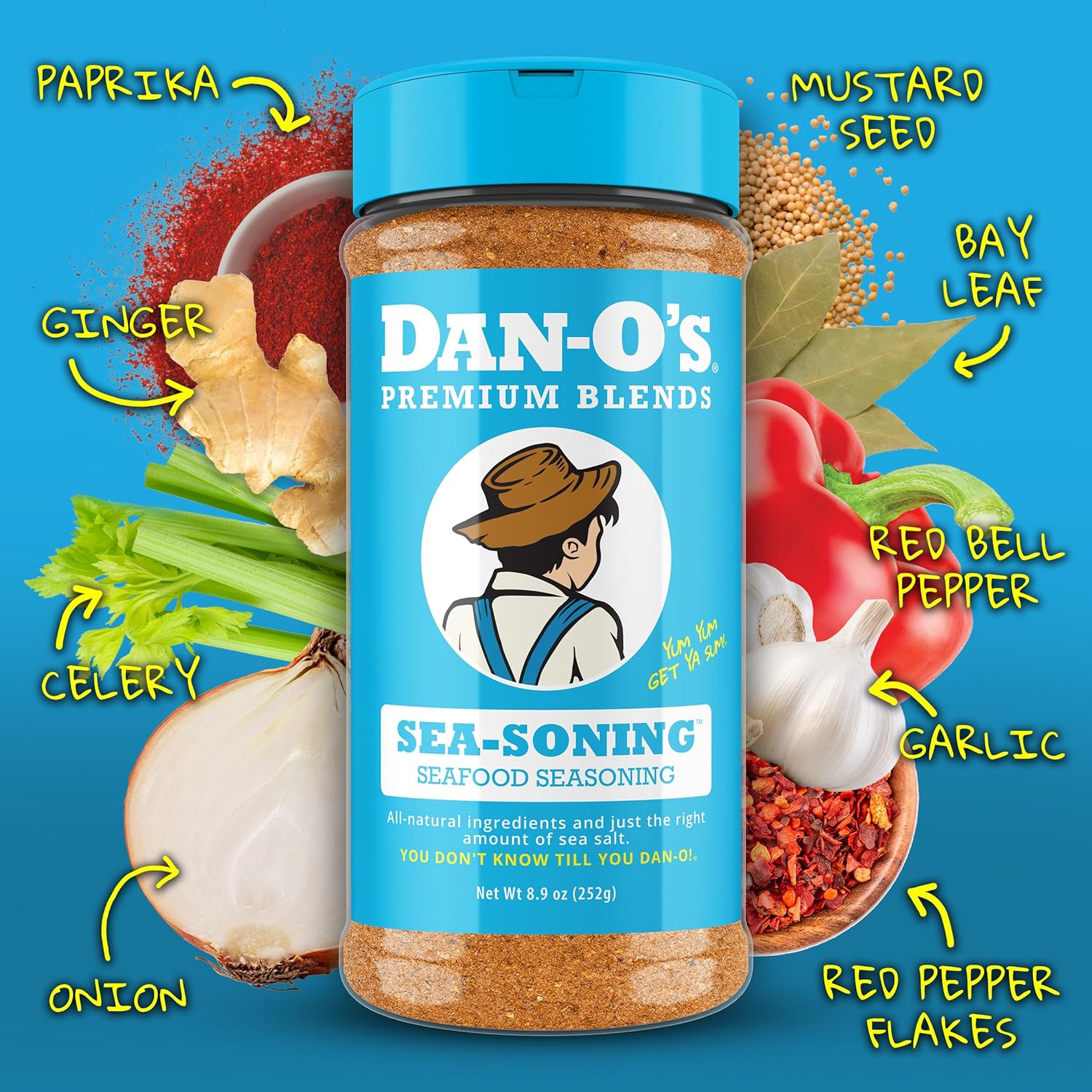Dan-O's SEA-soning Seasoning, 8.9 oz Bottle, All-Purpose Seasoning for Fish, Shrimp, Seafood, Chicken and More, Sugar Free, Zero Calorie, Use this Spice Blend to Compliment any Sea-Inspired Dish - Image 3