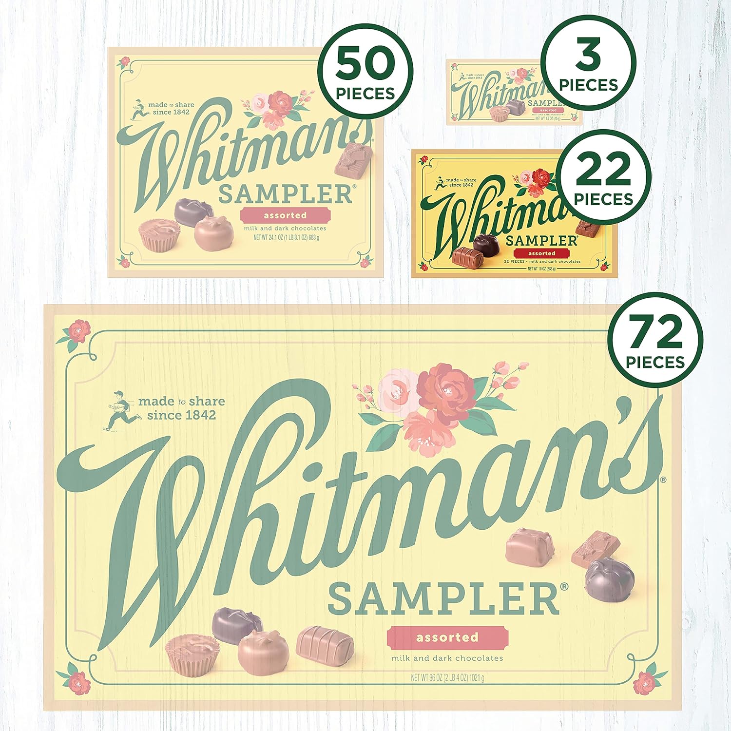 WHITMAN'S SAMPLER Assorted Milk & Dark Chocolate Candy Gift Box Mother's Day, 10 oz. - Image 5