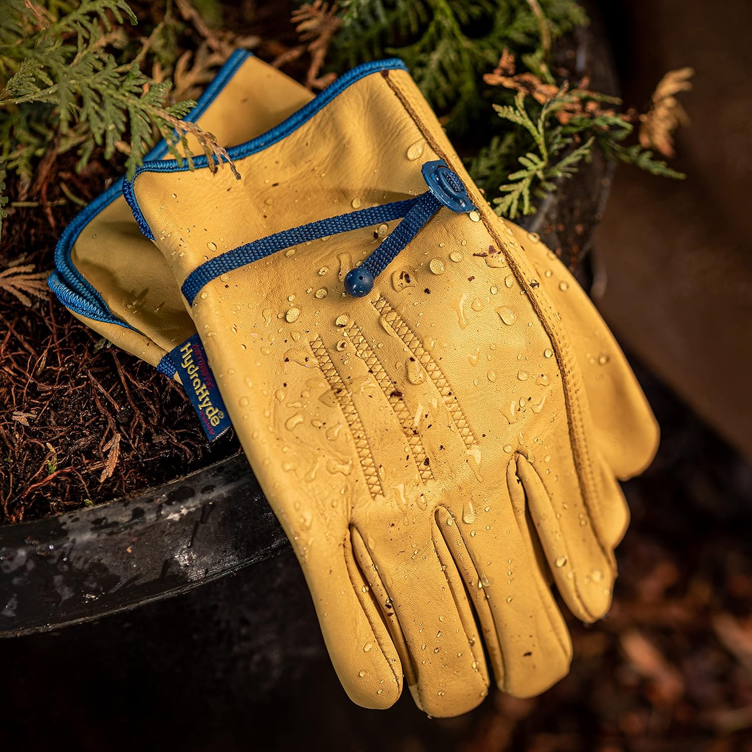 Wells Lamont Men's Adjustable HydraHyde Leather Work Gloves – Water-Resistant, Breathable, Durable – Ideal for Gardening, Landscaping, Ranching – Heavy Duty Leather Work Gloves – Saddletan, X-Large - Image 3