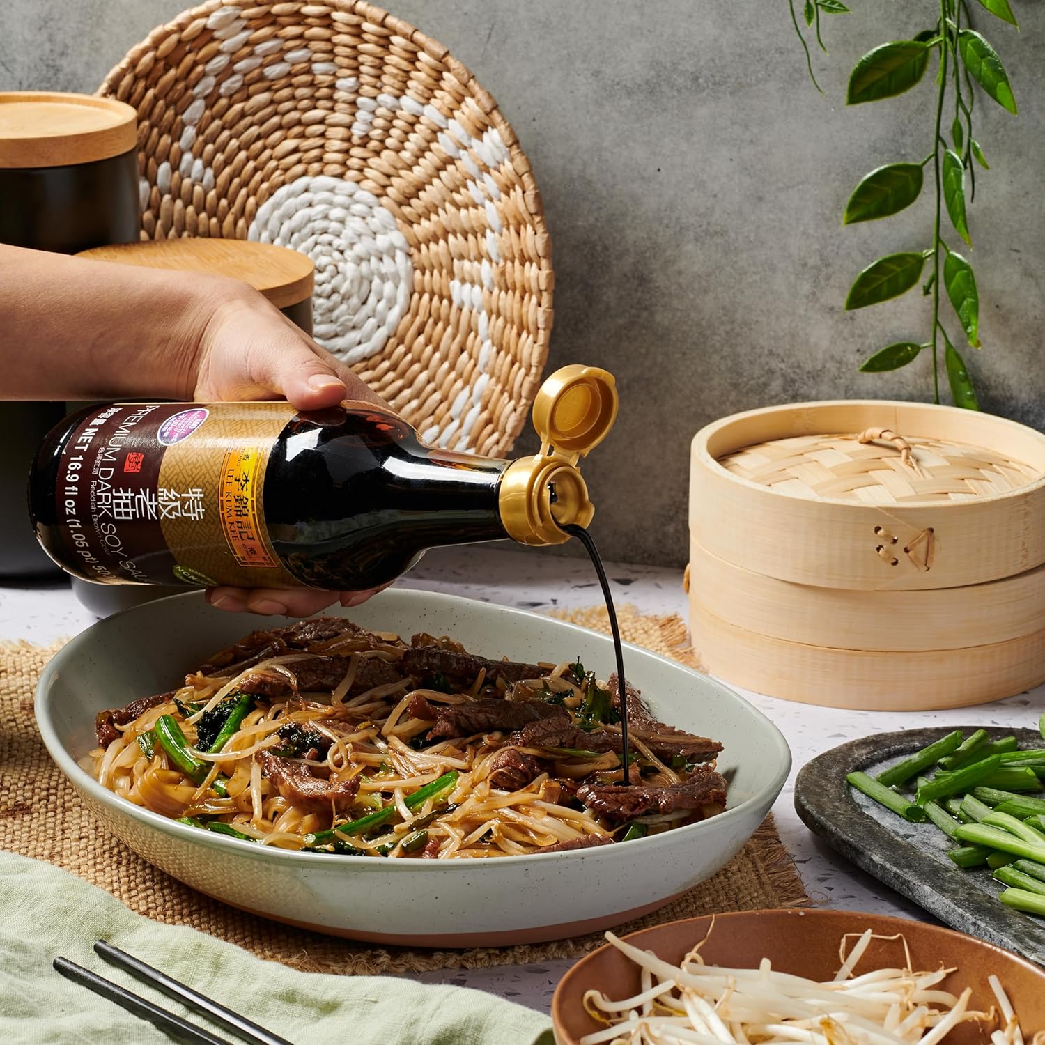 Lee Kum Kee Premium Dark Soy Sauce (16.9 oz - 1 Pack), Full-Bodied Naturally Brewed Soy Sauce, Non GMO Soybeans, Vegan, No MSG, Best for Adding Natural Colors to Stews, Gravies, Braised Dishes & Stir-Fried Noodles - Image 10