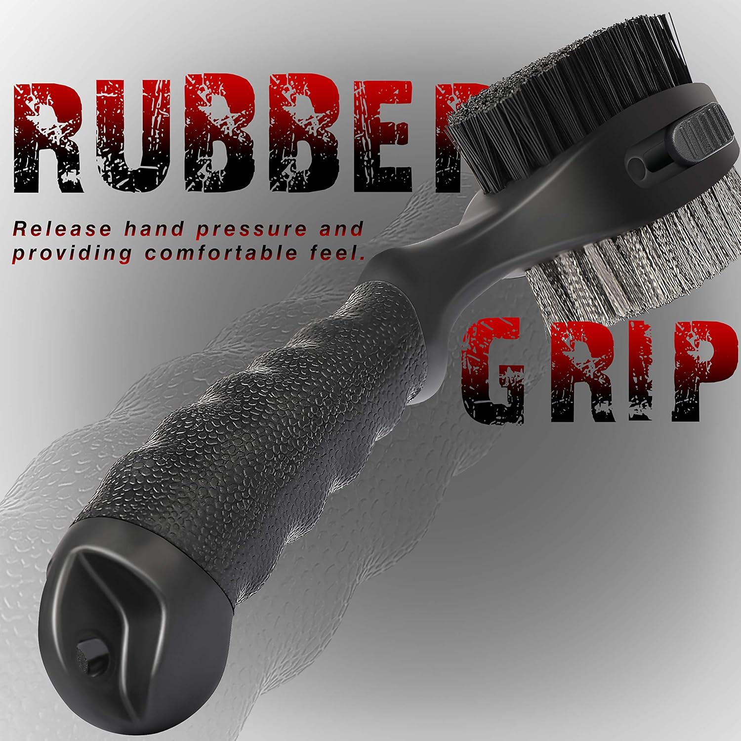 CHAMPKEY PRO Retractable Golf Club Brush - Oversized Brush Head with Soft Rubber Hand Grip & Retractable Groove Cleaner Golf Brush(Black(1 Pcs)) - Image 5