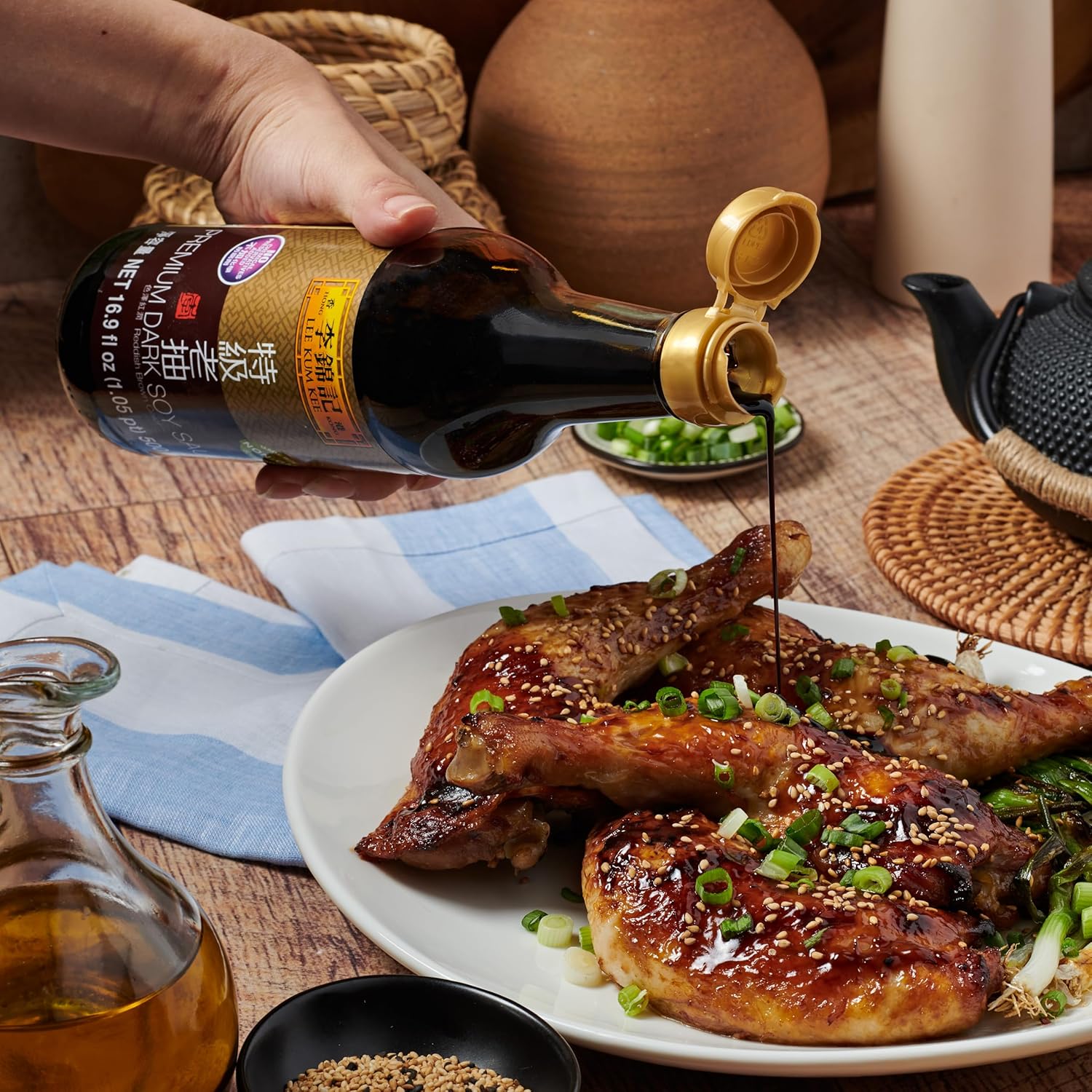 Lee Kum Kee Premium Dark Soy Sauce (16.9 oz - 1 Pack), Full-Bodied Naturally Brewed Soy Sauce, Non GMO Soybeans, Vegan, No MSG, Best for Adding Natural Colors to Stews, Gravies, Braised Dishes & Stir-Fried Noodles - Image 5