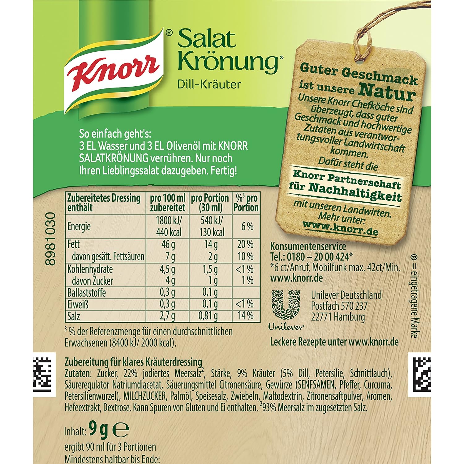 Knorr Salat Kronung Dill-Krauter (Salad Herbs and Dill), 5-Count Packets - Image 4