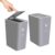 XPIY Trash Can with Lid, 2 Pack 4 Gallons/15 Liters Garbage Can with Press Top, Small Trash Can Dog Proof, Plastic Trash Bin, Waste Basket for Bathroom|Kitchen|Bedroom|Office (2, Grey)