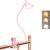 Pink Small Desk Lamp Clip on LED Reading Light for Bed, 3 Color Modes 10 Dimmable Brightness, Book in Bed Headboard, Flexible Neck Clamp BL08
