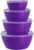 4-Piece Classic Plastic Prep Bowls with Lids, Nesting Plastic Small Mixing Bowl Set for Mixing, Baking, Prepping, Cooking and Serving Food, Microwave and Dishwasher Safe (Purple)