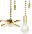 Akahttbn Ceiling Fan Pull Chain Ornaments Extension Chains with Decorative Light Bulb and Fan Cord 13.6 Inches Fan Pull Chain Set For Ceiling Light Lamp Chain (Gold)