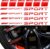 Pincuttee 14pcs Car Decal Stickers,Wheel Rim Decal Sticker,Sport Logo Reflective Stickers,Sport Emblem Car Rear Bumper Sticker,Rear Mirror Decals for All Vehicles(Red,14PCS)
