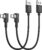 SUNGUY USB C 90 Degree Cable 1FT, 2-Pack Right Angle 3A USB 2.0 Type C Fast Charge & Sync Cord Compatible with iPhone 16 15 Pro Max, Galaxy S20 S10 S9 Plus, A50 A51 A71, Note 20 10