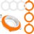 3.75″ Silicone Jar Gaskets Rubber Seals Rings – 6 PCS White & Orange Silicone Gasket for Glass Jars, Airtight Rubber Leakproof Gasket Sealing Rings Replacement for Mason Jars Jar Lids