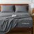 HYPREST Extra Deep Pocket Queen Sheet Sets Fits 18″-24″ in Deep Mattress -100% Cotton Queen Sheet Set,Grey Hotel Luxury Soft Cooling Sheet Sets for Queen Bed Deep Pocket