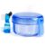 Leak Proof Portable Denture Bath Case Denture Cleaning Cup, False Teeth Holder Mouthguard Night Guard Container Box Retainer Soaking Case for Travel, Household, Office – Transparent Blue