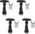 Buyers Products WJ1954 4 Inch Easy Grip Rubber Hood Catch with Bracket, Heavy Duty Weather Resistant Hold Down Latch 4 Pack for Trailers, Trucks and Equipment