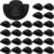 24 PCS Mini Cowboy Hat, Plastic Miniature Western Cowgirl Hat for Party Accessories, Cute Doll Hat Party Dress Hat for Dollhouse Birthday Decoration (Black)