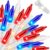LAMPHOME 100 Count Red White and Blue Mini String Lights with White Wire,Connectable 19.6ft 120V Waterproof 4th of July Patriotic Incandescent Lights, Independence Day Lights for Outdoor Indoor Decor