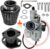 FVRITO Racing VM22 Carburetor for Predator 212cc 196cc 224cc Coleman CT200U BT200X GX160 GX200 6.5hp OHV Clone Engine KT196 Baja MB200 Mini Bike Go Kart with 38mm Air Filter Performance Parts Black