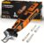 Sharp Pebble Electric Cordless Chainsaw Sharpener Kit – Comes with Chain Saw Sharpener Tool, 4 File Size Sharpening Wheels, Angle Attachment, Wrench & eBook