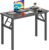 DlandHome Folding Desk Small Desk 31.5 inches Computer Desk for Home Office Folding Table Writing Table for Small Spaces No Assembly Required Black & Black Frame