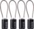 SEPOX® Compact Design Resettable Combination Padlock 4 Digit, 30mm 1-3/16″ Width Body, Extra Long 16cm Cable Lock for Suitcase, Travel, Gym Lockers, Helmet, Cabinets, Case, Fence, Pack of 4 Black