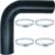 Gasoline Fuel Filler Neck Hose 2 inches Inside 90 degree (2″ ID 15 7/8″ Long) with 4 Hose Clamps Reinforced Gas tank