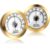 Frienda 2 Pcs Hydrometer 2 Inch Humidity Meter Cigar Humidor Hygrometers Round Cigar Hygrometer for Humidor Cabinet Cans(Gold)