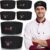 6 Pieces Unisex Chef Hats Adult Black Elastic Kitchen Cooking Baker Caps Skull Fabric Chefs Beanie with Breathable Mesh Top for Men Women