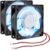 2Pcs 80mm/3.15inch for DC Fan 5V Computer Case Fan 80x80x25mm 2Pin 8025 Blue LED Power Cooling Fan DC Brushless Cooler Fan 8cm for PC Case CPU Brushless Axial Radiator Fan