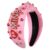 Valentine’s Day Headband for Women Beaded Heart Headbands Embellished Jeweled Heart Knotted Headbands Pink Red Crystal Rhinestone Top Knot Headband Valentine’s Day Accessories Gifts (Be Mine)