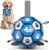 QDAN Dog Ropes Toys, Soccer Ball with Straps, Puppy Birthday Gifts, Durable Balls for Medium Large Dogs-Blue&Grey（8 Inch）