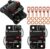 3 Pack 200 Amp Circuit Breaker Manual Reset Wire Lugs Copper Washer for Car Marine Trolling Motors Boat ATV Manual Power Protect for Audio System Fuse, 12V-48VDC