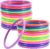 OBTANIM 24 Pcs Plastic 3 Inch Ring Toss Game for Kids and Outdoor Toss Rings for Speed and Agility Practice Game, Random Colors