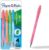Paper Mate FlexGrip Ultra Ballpoint Pens, Recycled Plastic Materials Assorted Barrel Colors Medium Point (1.0mm) Black 4 Count