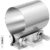 ZEHCLP 2 Pcs 1.75 inch Exhaust Clamp 1 3/4 Butt Joint 304 Stainless Steel Band Clamp Sleeve Couple Catalytic Converters，Muffler (2, 1.75 inch)