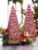 Pink Glass Christmas Tree 2pcs, Tabletop Mercury Christmas Tree with Light, Battery Operated Small Xmas Tree for Fireplace Centerpiece Decorations 10″