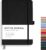 RETTACY Dotted Journal Notebook, 192 Pages, A5 Medium Size (5.7” x 8.3”), Leather Hardcover, 100 GSM Thick Paper, for Journaling, Planning, Tracking (Black)