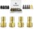 ETENWOLF Brass Presta Valve Adapter 4 Pack, Convert Presta to Schrader Valve Adaptor, Easy Inflation with Standard Pump or Air Compressor, Includes 8 Valve Caps