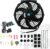 10″ Universal Slim Fan Push Pull Electric Radiator 12V 80W High Performance Cooling Fan with Thermostat Wiring Switch Relay Mount Kit Black