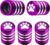 Tire Valve Stem Caps Cover – (5 Pack) Tire Air Caps Metal with Plastic Liner Corrosion Resistant Leak-Proof Dog Paw Print for Car Truck Motorcycle Bike Purple