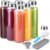 Zukro Glass Juice Bottles with Lids 18 oz, Leak Proof Reusable Clear Glass Bottle with Stainless Steel Airtight Cap for Juicing, Water, Smoothie, Homemade Beverage, Fridge Safe, BPA Free, Set of 6